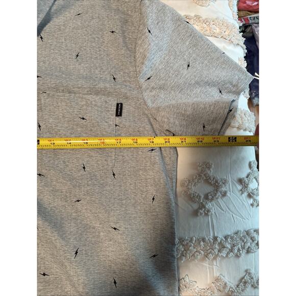 Molokai Surf Co Mens Gray Short Sleeve Button Up Shirt Size M lightning bolts - Picture 5 of 9